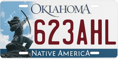 OK license plate 623AHL