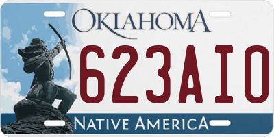 OK license plate 623AIO