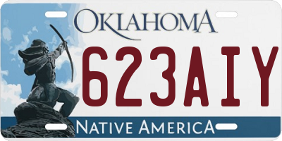 OK license plate 623AIY