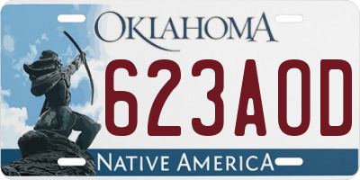OK license plate 623AOD