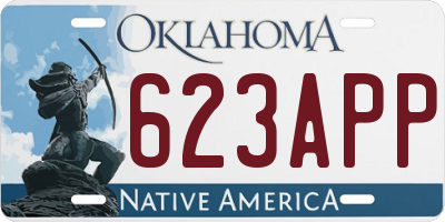 OK license plate 623APP