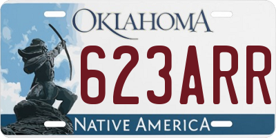 OK license plate 623ARR