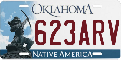 OK license plate 623ARV