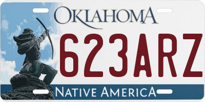 OK license plate 623ARZ