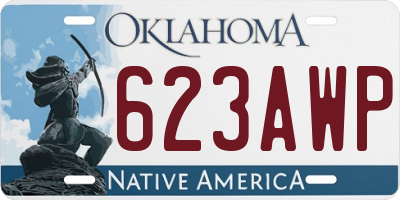 OK license plate 623AWP
