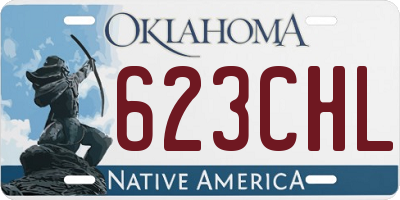 OK license plate 623CHL