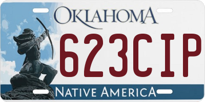 OK license plate 623CIP