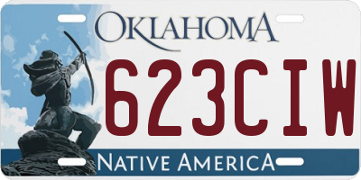 OK license plate 623CIW