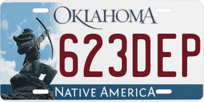 OK license plate 623DEP