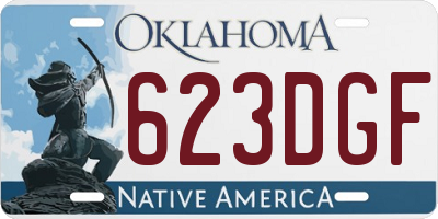 OK license plate 623DGF