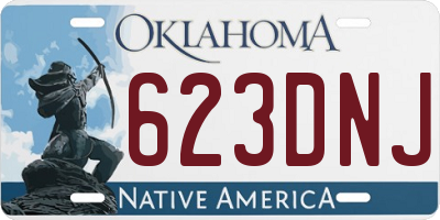 OK license plate 623DNJ