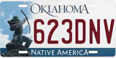 OK license plate 623DNV