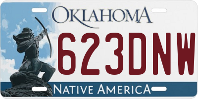 OK license plate 623DNW
