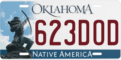 OK license plate 623DOD