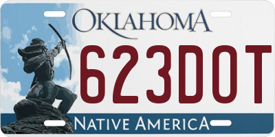OK license plate 623DOT