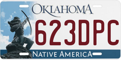 OK license plate 623DPC