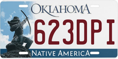 OK license plate 623DPI
