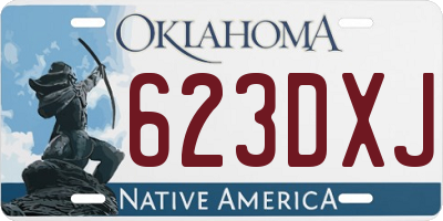 OK license plate 623DXJ