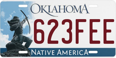 OK license plate 623FEE