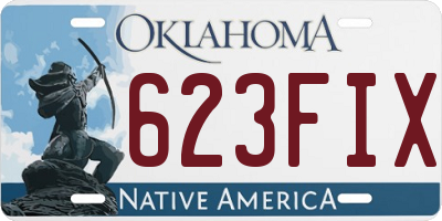 OK license plate 623FIX