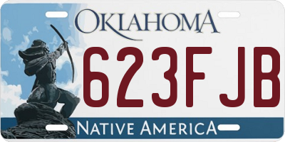 OK license plate 623FJB