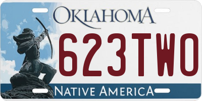 OK license plate 623TWO