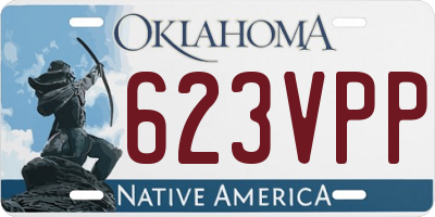 OK license plate 623VPP
