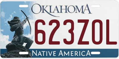OK license plate 623ZOL