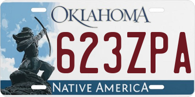 OK license plate 623ZPA