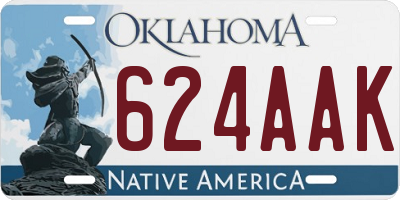 OK license plate 624AAK