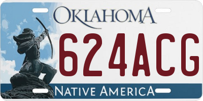OK license plate 624ACG