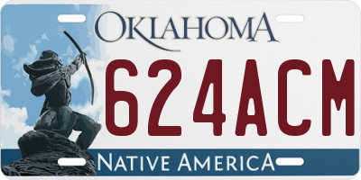 OK license plate 624ACM