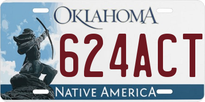 OK license plate 624ACT