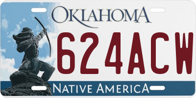 OK license plate 624ACW
