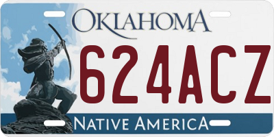 OK license plate 624ACZ