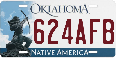 OK license plate 624AFB