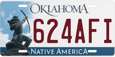 OK license plate 624AFI