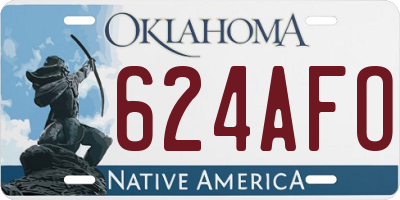 OK license plate 624AFO