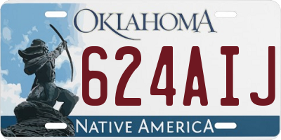 OK license plate 624AIJ
