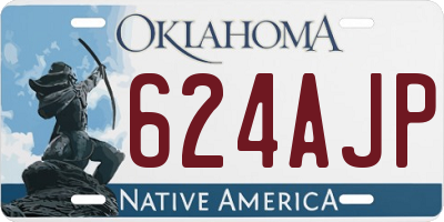 OK license plate 624AJP