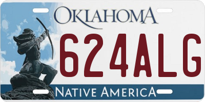 OK license plate 624ALG
