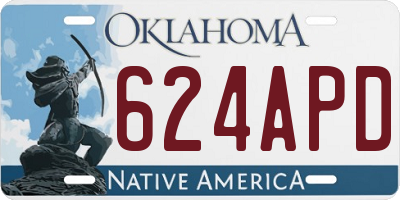 OK license plate 624APD