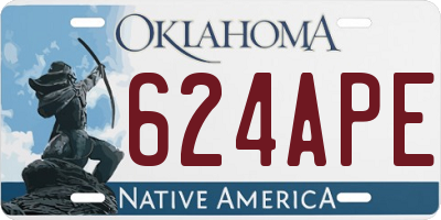 OK license plate 624APE