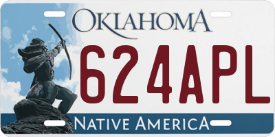 OK license plate 624APL