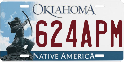 OK license plate 624APM