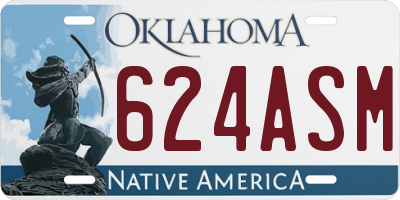 OK license plate 624ASM