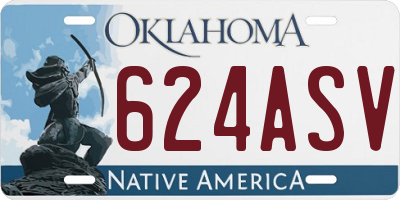 OK license plate 624ASV