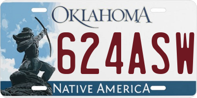 OK license plate 624ASW