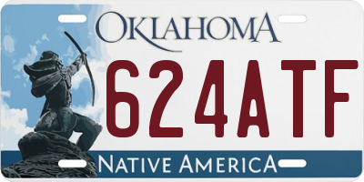 OK license plate 624ATF