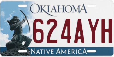OK license plate 624AYH